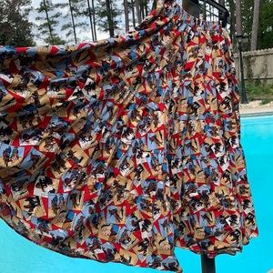 Cowboy print skirt in a Pop Art full midi 1950’s style.